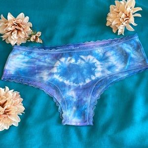 Blue and Purple Tie-Dye Heart Panty